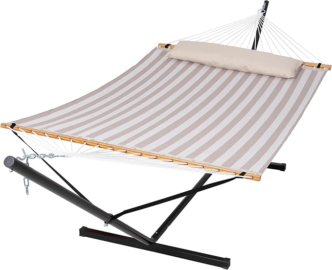 SUNCREAT Double Hammock with Stand Included, Outdoor Portable Hammock with Stand by SUNCREAT