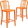 Flash Furniture Gael Commercial Grade 2 Pack 24" High Orange Metal by FlashFurniture