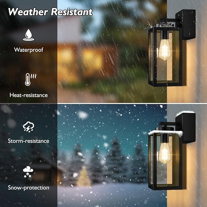 BesLowe 2-Pack Porch Lights Outdoor - Image 4