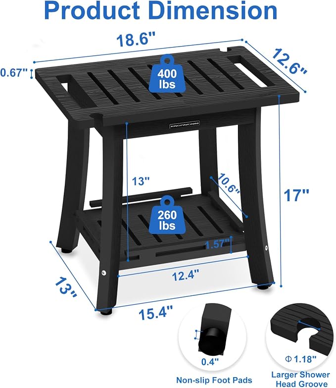 KingPavonini HDPS Shower Stool, Waterproof Shower Benches - Image 5