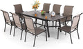 PHI VILLA 9 PCS Patio Dining Set, Outdoor Table and Chair Set by PHIVILLAThepioneerofcomfortablehouseholdsupplies