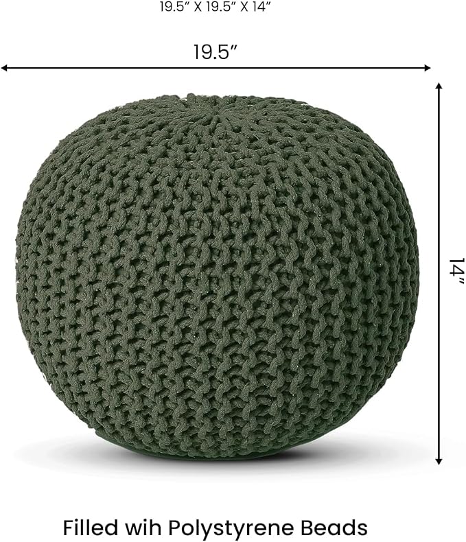 REDEARTH · Round Hand Knitted Pouf - Image 3