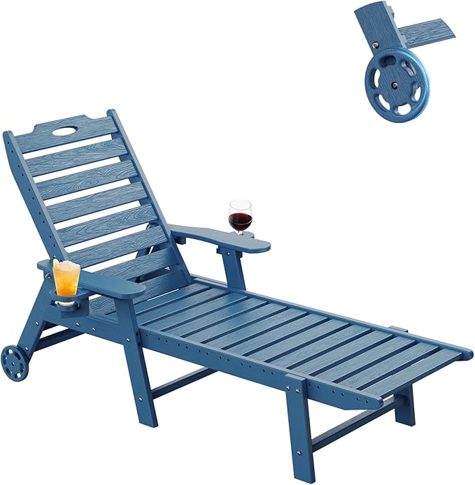 Carauci Lounge Chair Outdoor, HDPE Chaise Lounge by Carauci