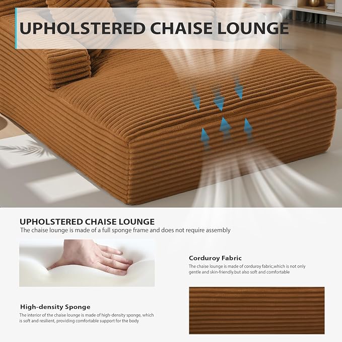 50 Inches Chaise Lounge Indoor, Oversized Chaise Lounge Chair - Image 4