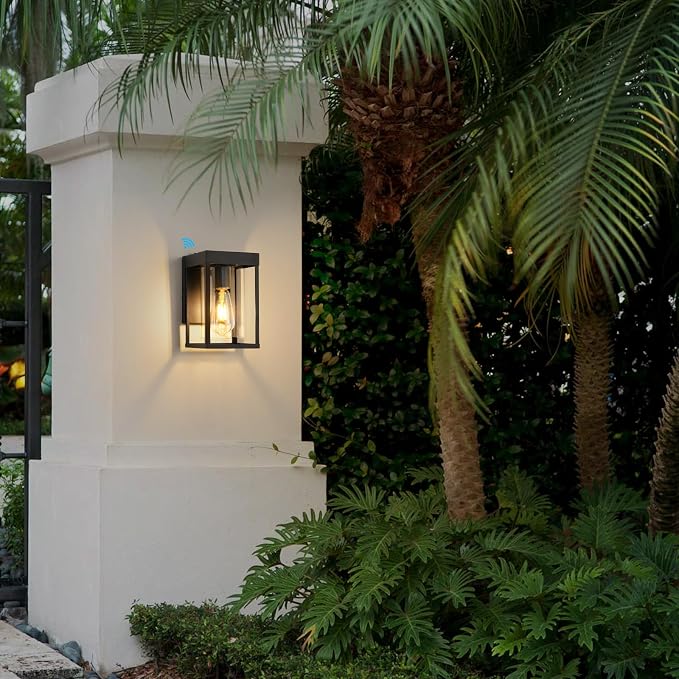 Outdoor Wall Lantern, Dusk to Dawn Outdoor Wall Sconce, Small Waterproof - Image 8