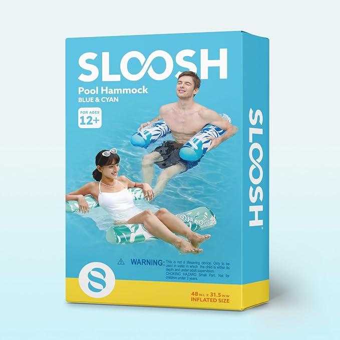 SLOOSH 2 Packs Hammock Pool Floats Adults, 4-in-1 Multi-Purpose Inflatable Pool - Image 8