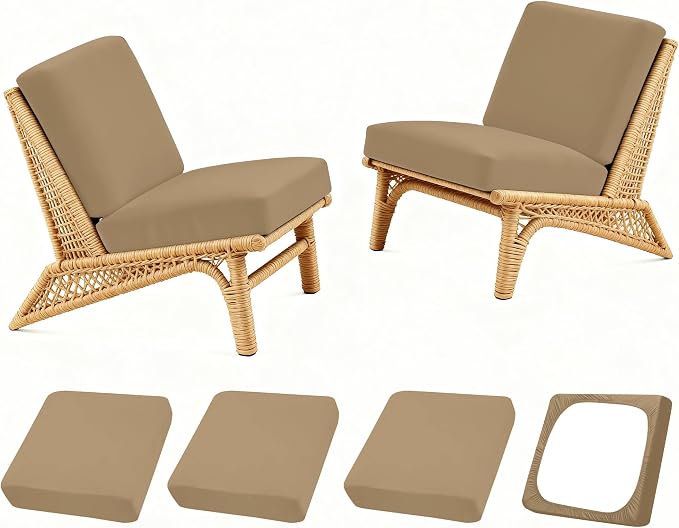 Patio Stretch Cushion Covers, Chair Cushion Covers& Sofa Replacement Slipcovers by SUKAIKEQA