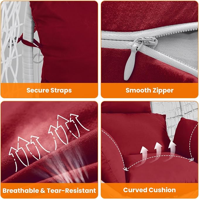 Egg Chair Cushion Replacement, Soft Thicken Egg Outdoor Hanging Chair Cushion - Image 3