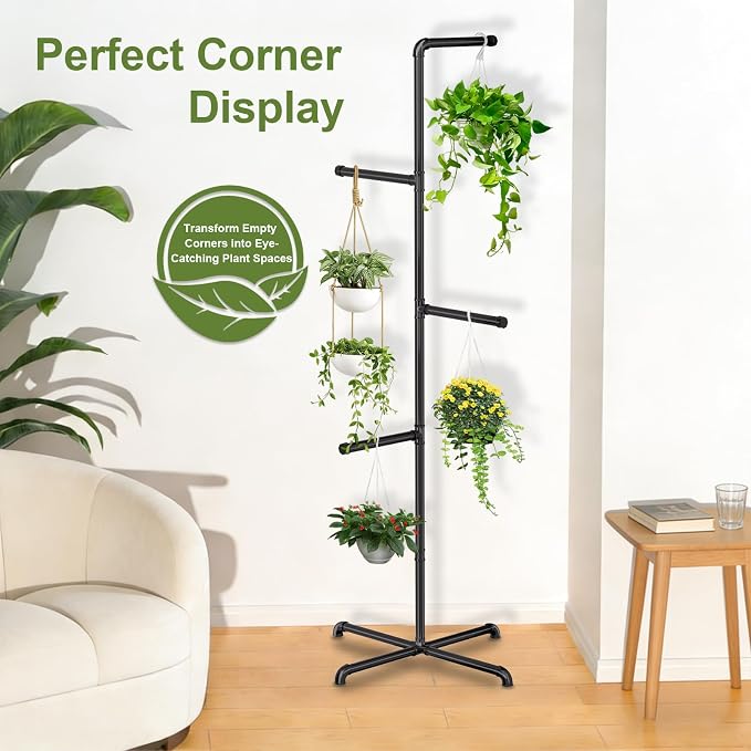 Hanging Plant Stand, Plant Hanger Indoor, Corner Hanging Plant Stand, Living - Image 7
