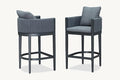 PURPLE LEAF Outdoor Bar Height Stools Set of 4 Aluminum Bar Chairs Modern by PURPLELEAF