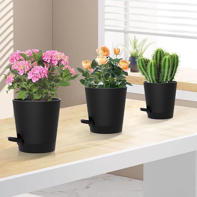 Self Watering Pots, 7/6.5/6/5.5/5/4 inch Flower Pots - Image 7