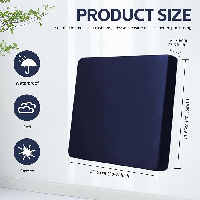 8Pcs Outdoor Cushion Covers, Patio Cushion Covers, Stretch Elastic Slipcovers - Image 2
