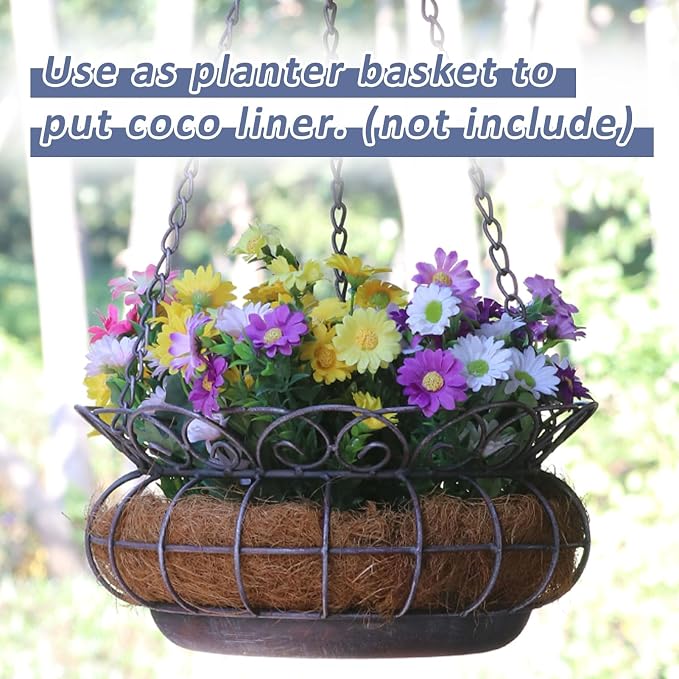 Metal Hanging Planters, Plant Hanger Basket Decorative Plant Pot Holder - Image 6