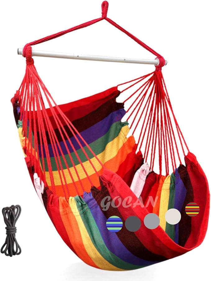 Hammock Chair Large Hammock Swing, 110 x 150cm Load 150kg, Cotton Hammock Chair by GOCAN