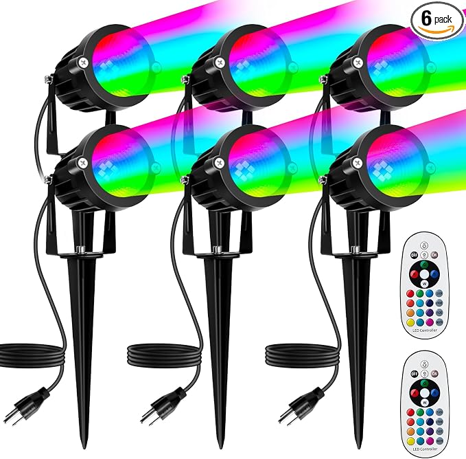 PYDS Christmas Spotlights Outdoor, 12W RGBW Halloween Spot Lights by Unknown