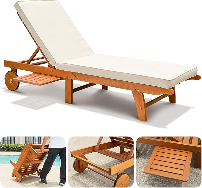 IDZO Upgraded Cushion Outdoor, 500lbs Capacity Patio Pool Loungers, Stackable - Image 7