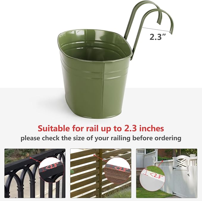 Dahey 10.5 Inch Metal Iron Hanging Flower Pots - Image 6