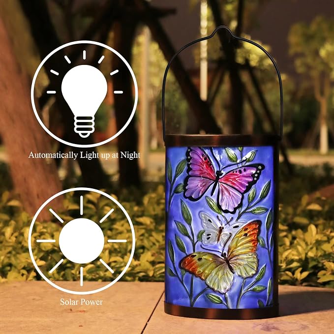Hanging Solar Lantern Outdoor Waterproof LED Butterfly Solar Lights Decorative - Image 5