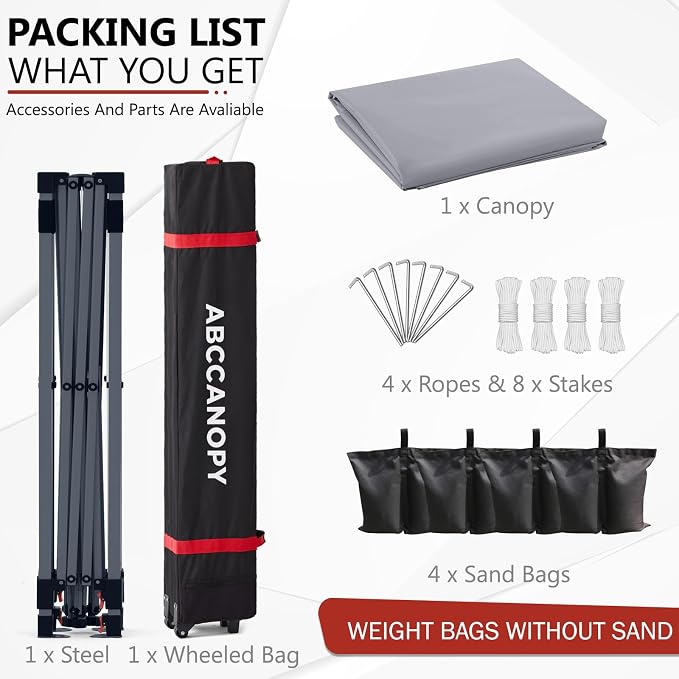 ABCCANOPY Outdoor Pop up Canopy Tent, 10x10 Instant Portable Canopy - Image 4