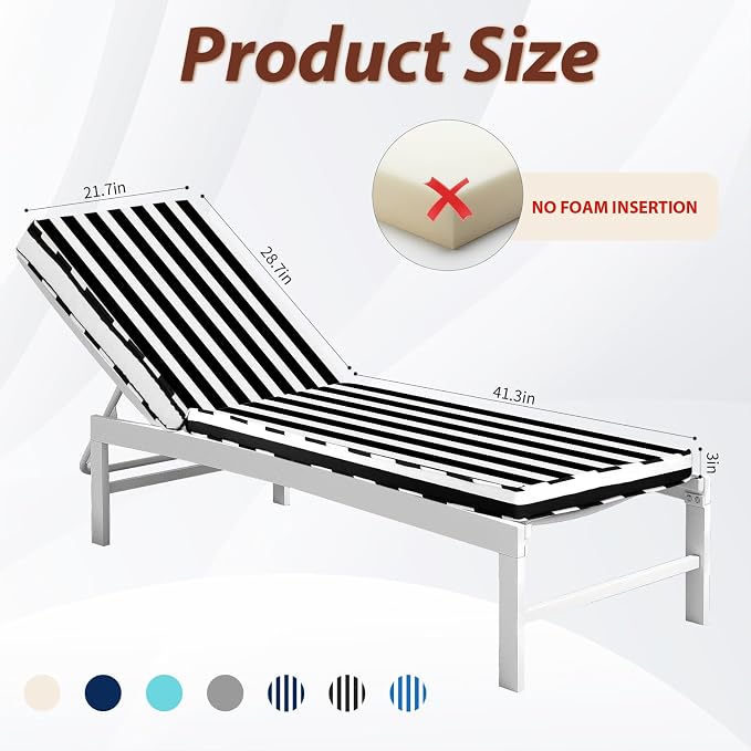 Outdoor Chaise Lounge Cushions Covers - Image 3
