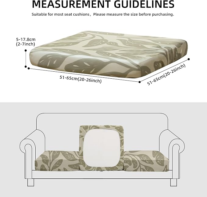 8Pcs Outdoor Cushion Covers, Patio Cushion Covers, Stretch Elastic Slipcovers - Image 2