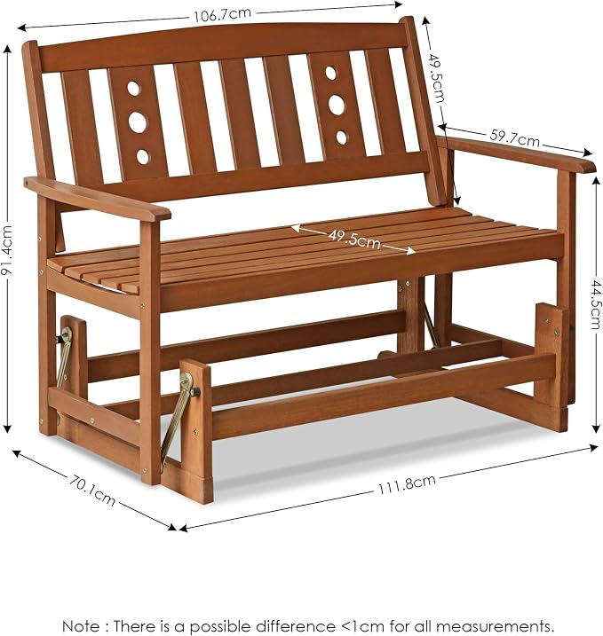 FURINNO FG17485 Tioman Outdoor Hardwood New Mexico Glider - Image 3