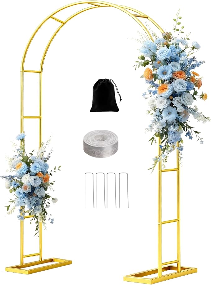 7.2FT Metal Garden Arch Trellis Arbor, Wedding Arch Stand by Nisoger