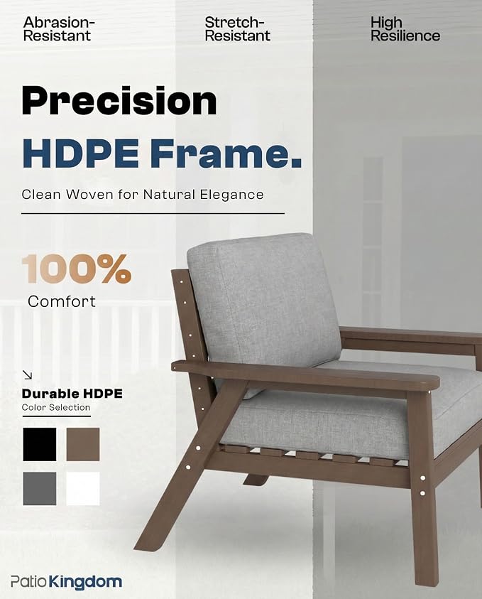 Patio Furniture Set 2 Seats, HDPE Outdoor Sectional - Image 4