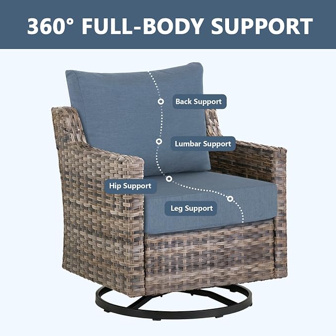 Goodgoods 24 x 24 Sunbrella Outdoor Patio Deep Seat Cushions 2-Pack, - Image 5
