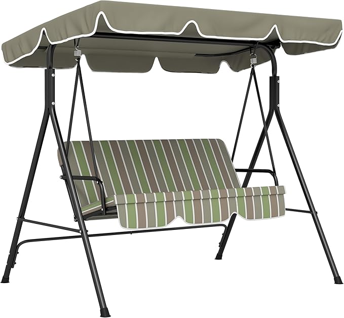 Outsunny 3-Seat Outdoor Patio Swing Chair by Outsunny