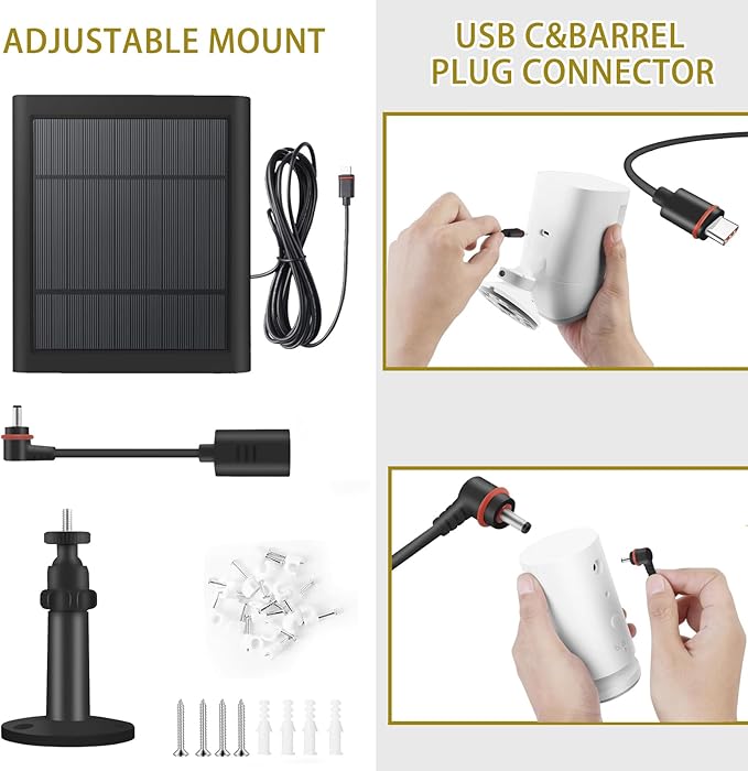 1 Pack - Solar Panel for Ring Security Camera Spotlight Cam Plus/Pro Stick Up - Image 6