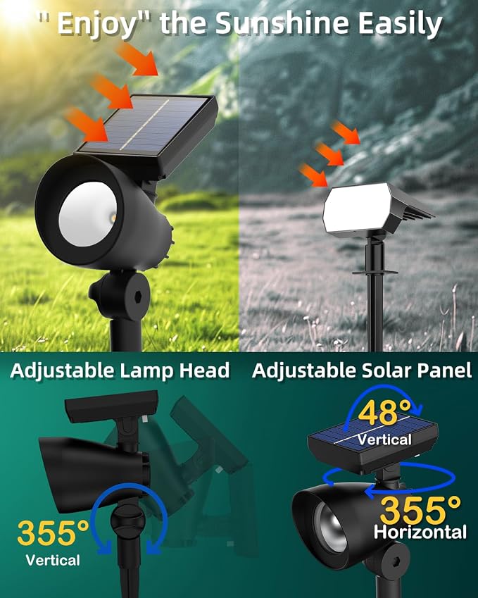 Solar Lights Outdoor, Solar Spot Lights Outdoor, 6 Pack IP44 Waterproof Solar - Image 4