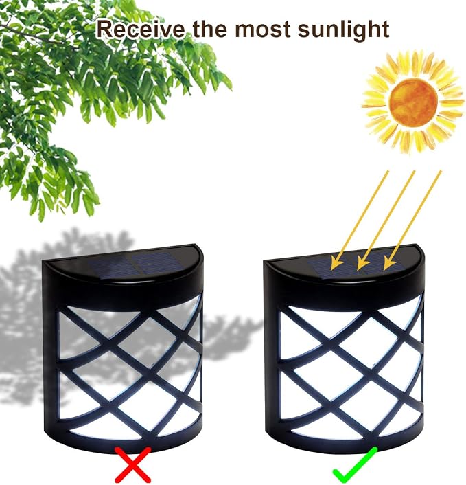 GIGALUMI 8 Pack Solar Fence Light Cold White Porch Solar Powered Decor Outdoor - Image 9