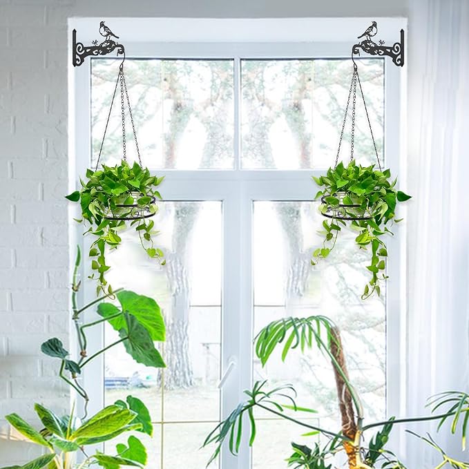 4-Pack Metal Hanging Planters for Outdoor Plants - Image 3