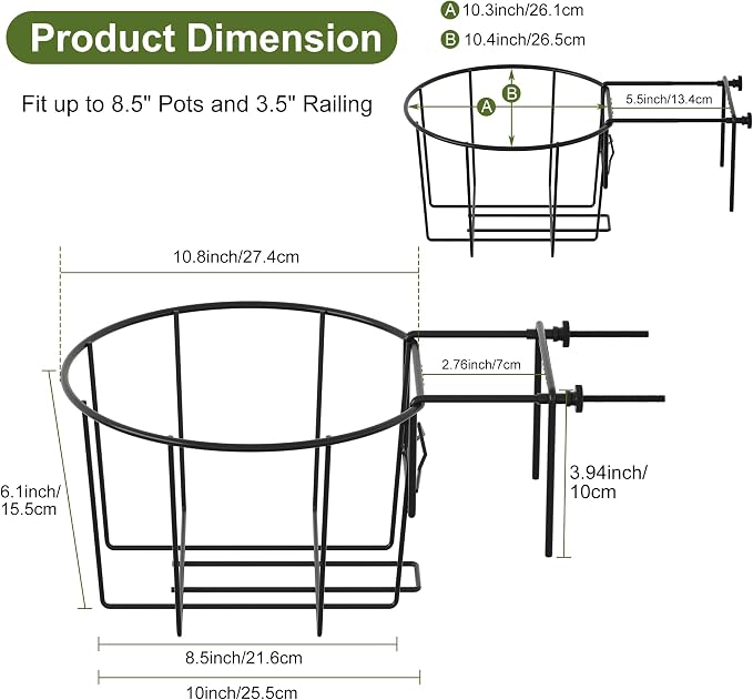 TQVAI 10 Inch Railing Planter - Image 3