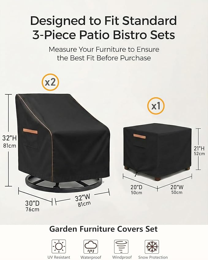 3-Piece Patio Furniture Cover Set - Image 3