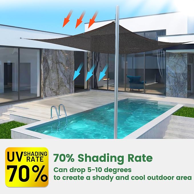 70% Shade Cloth, 20FTx20FT HDPE Mesh Tarp - Image 2