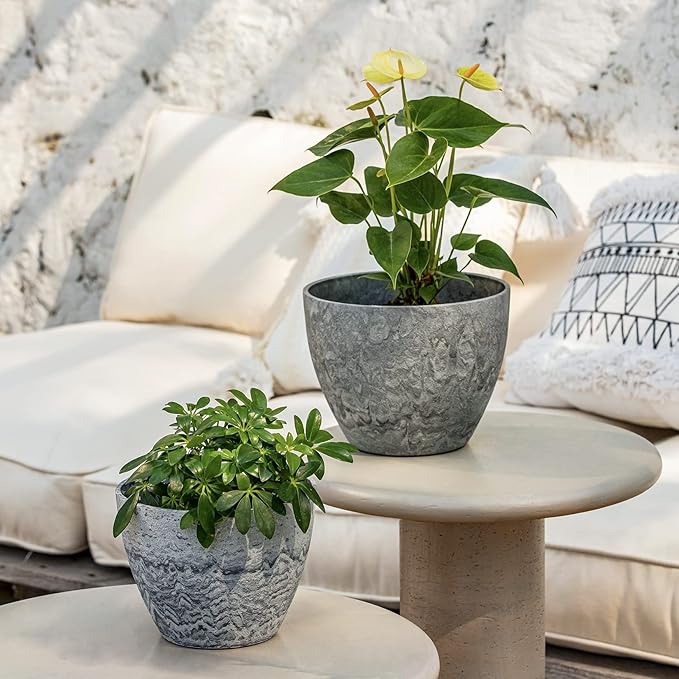 LA JOLIE MUSE Flower Pots Outdoor Garden Planters, Indoor Plant Pots - Image 2