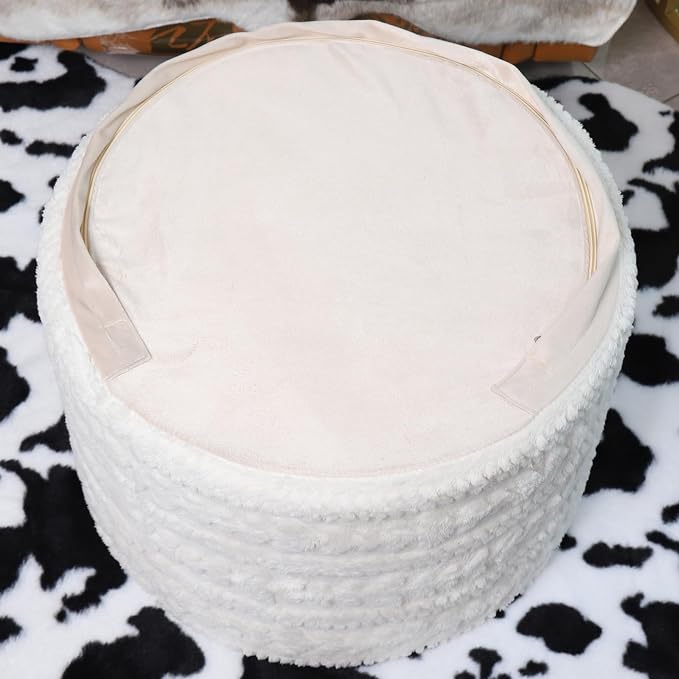 Asuprui Round Footstool Ottoman, 20x14 Inches Multi-Functional Modern Foot Stool - Image 7