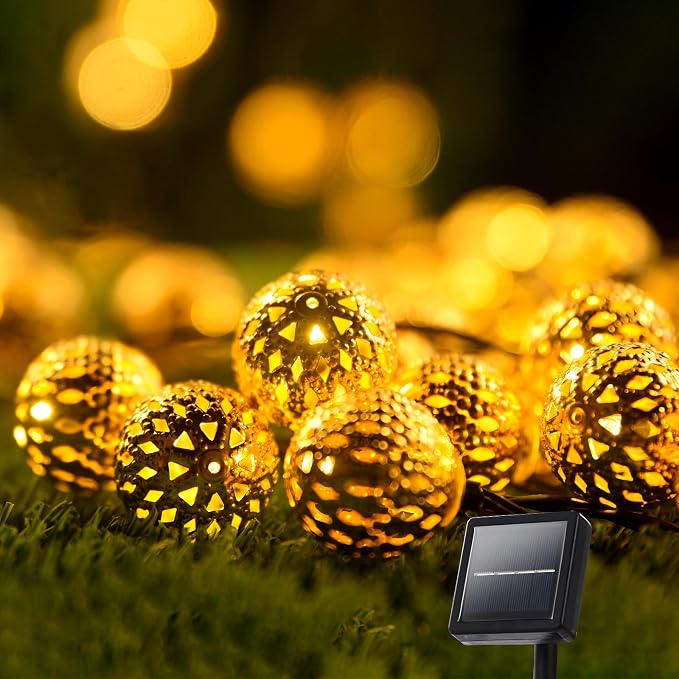 Solar String Lights Outdoor 11.6FT 30LED Globe String Lights by Lightique