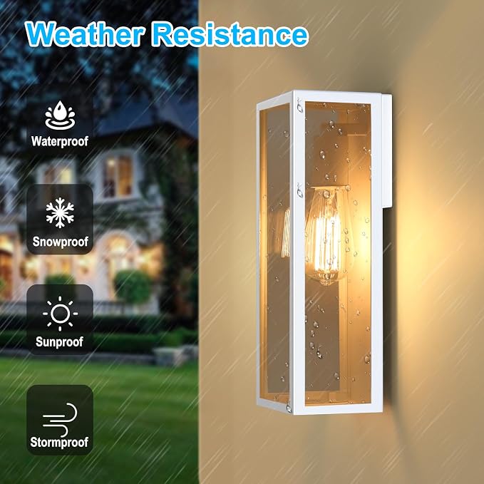 2-Pack Outdoor Wall Lanterns, Exterior Waterproof Wall Sconce - Image 2