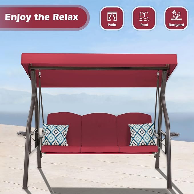 3-Seat Outdoor Porch Swing - Image 6