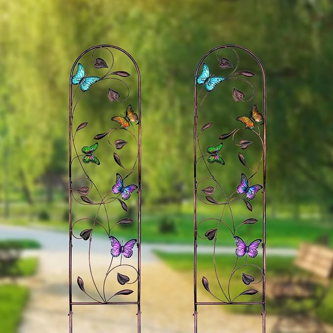 aboxoo Set of 2 Packs Butterfly Metal Garden Trellis - Image 8