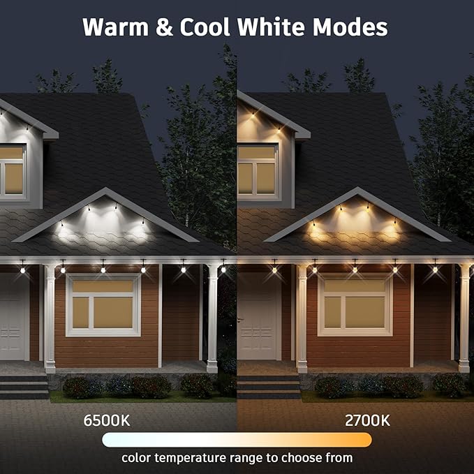 XMCOSY+ Smart Outdoor String Lights - 64ft RGBCWIC Patio Lights - Image 8