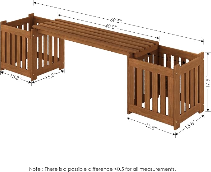 FURINNO FG19455 Tioman Hardwood Outdoor Lifestyle Flowerbox - Image 3