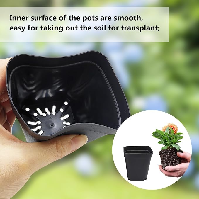 Square Nursery Pots 2.7 Inch, Seed Starting Pot - Image 2