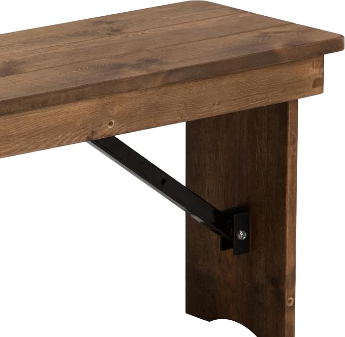 Flash Furniture Hercules Series 40" x 12" Commercial Grade Rustic Solid Pine - Image 9