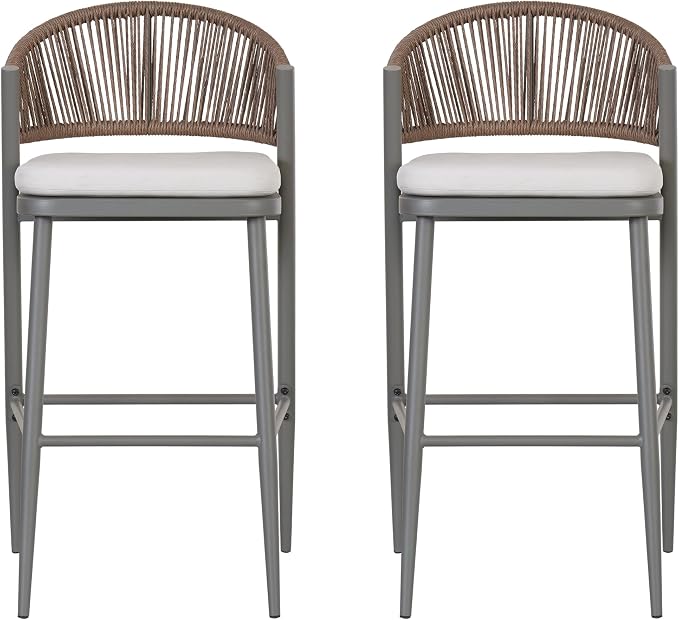 Christopher Knight Home Hearth 30.25" H Patio Barstools Set of 2, Woven Wicker - Image 6