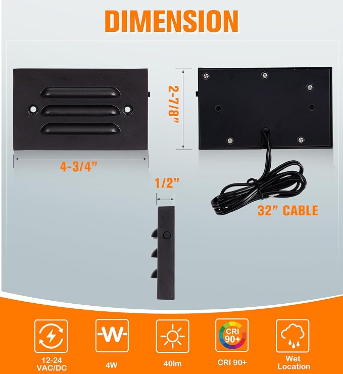 CLOUDY BAY 5CCT 12V 4W Low Voltage LED Step Light - Image 7