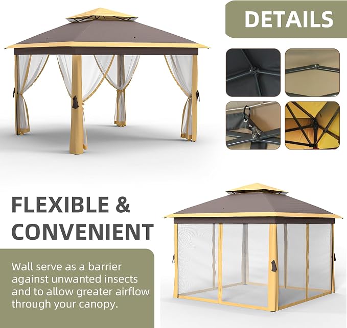 11x11 FT Outdoor Gazebo, Heavy Duty Pavilion - Image 3